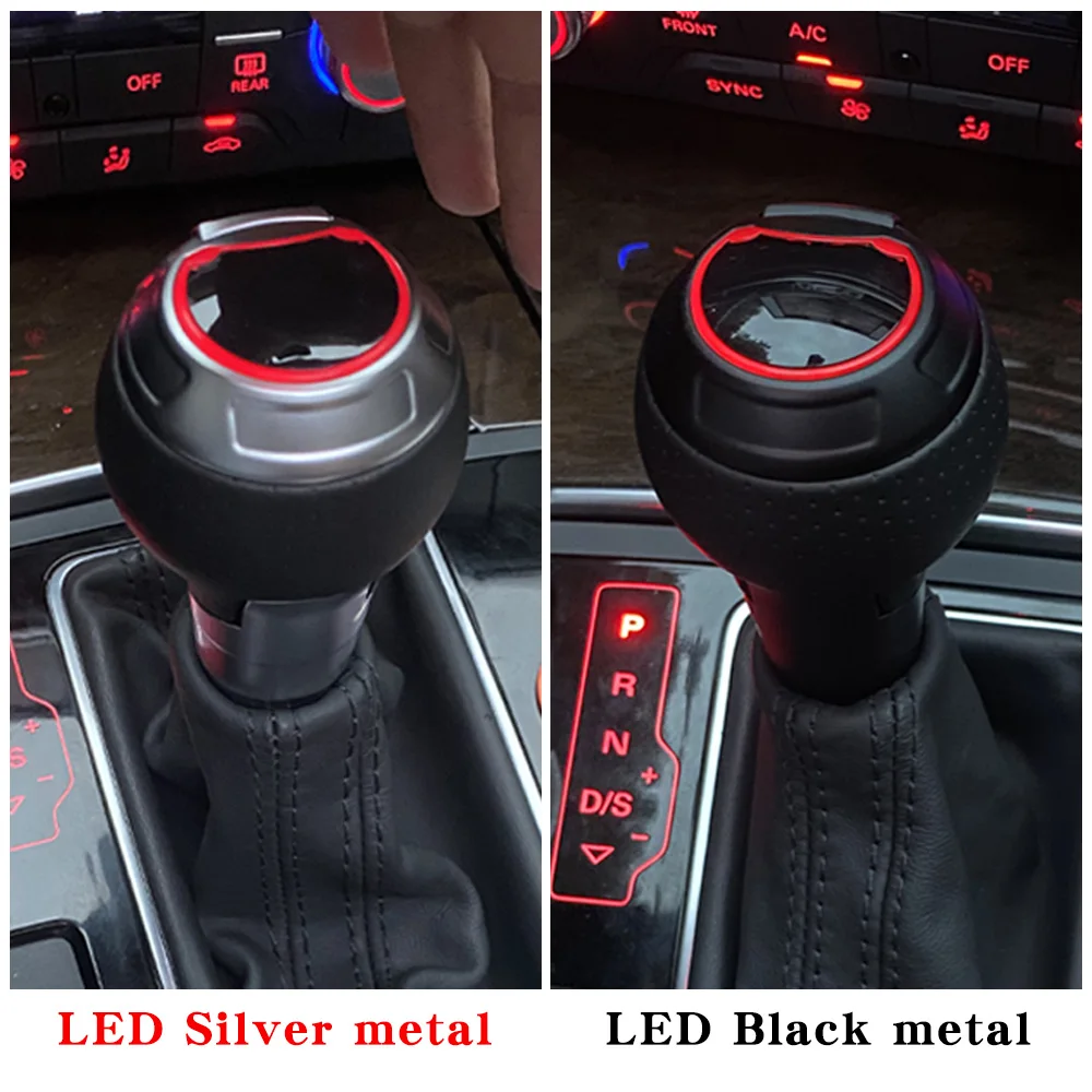 

For Audi A6 C7 A3 8v A7 Q2 Q3 RS S 3 4 5 6 7 SQ5Gear Shift Knob Lever Stick Head L/RHD Led Carbon Fibre Car Interior Accessories