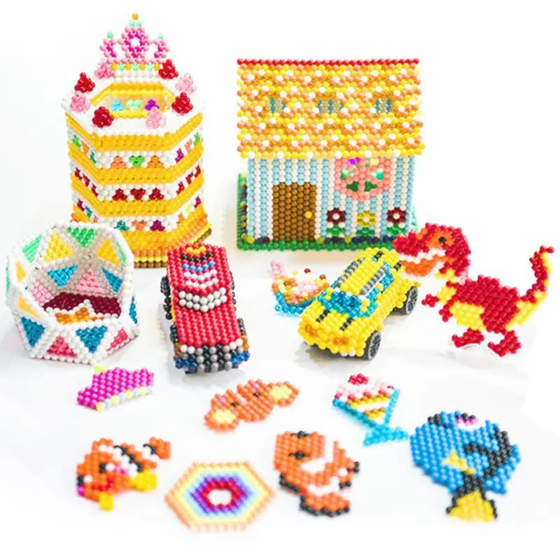 Ensemble de perles magiques à brume d'eau, Puzzle fait à la main, Pindou, créatif, éducation précoce, perle collante magique