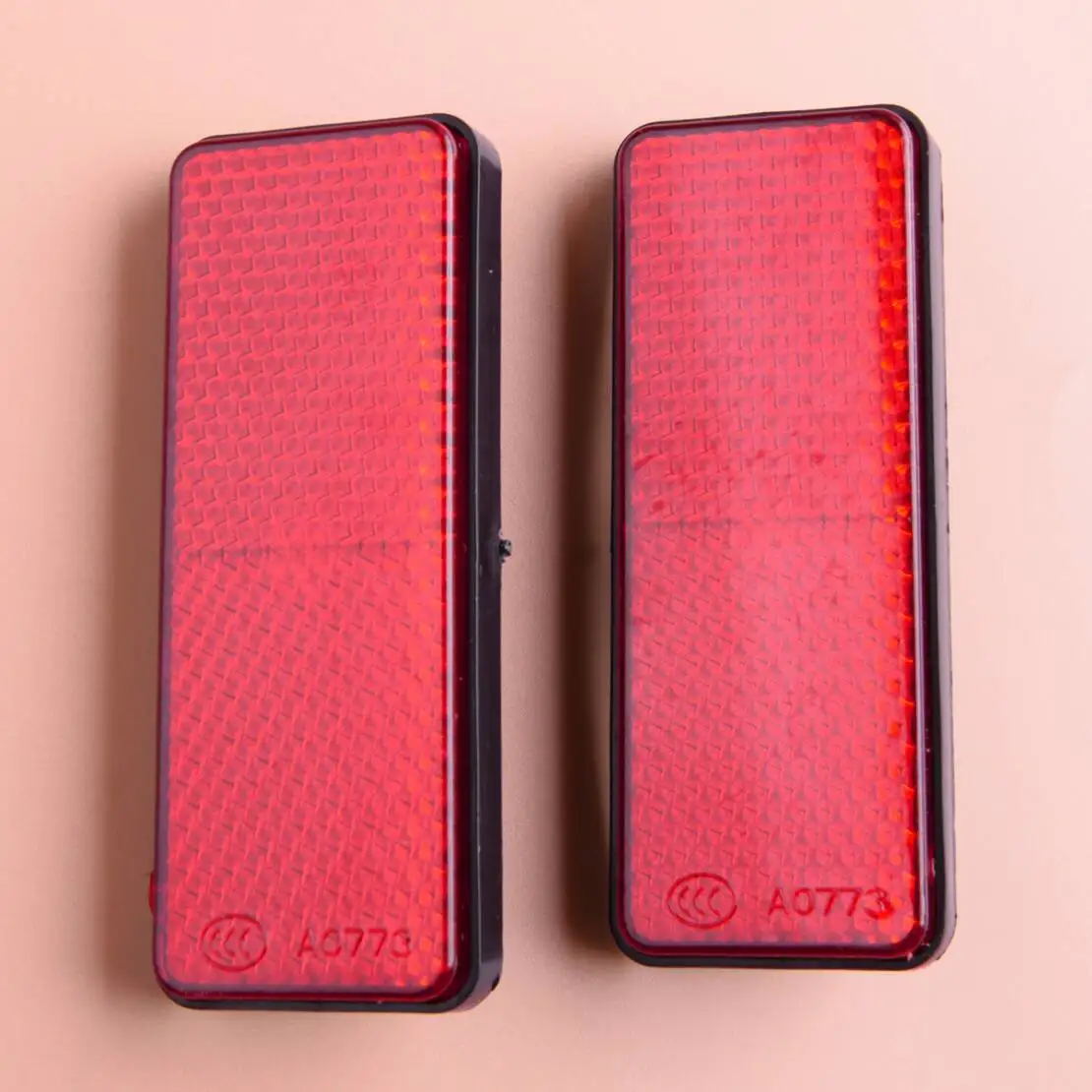 1 Pair Red Front Fork Leg Reflective Reflector 12V Fit for Car ATV Motorcycle Dirt Bikes Trailers