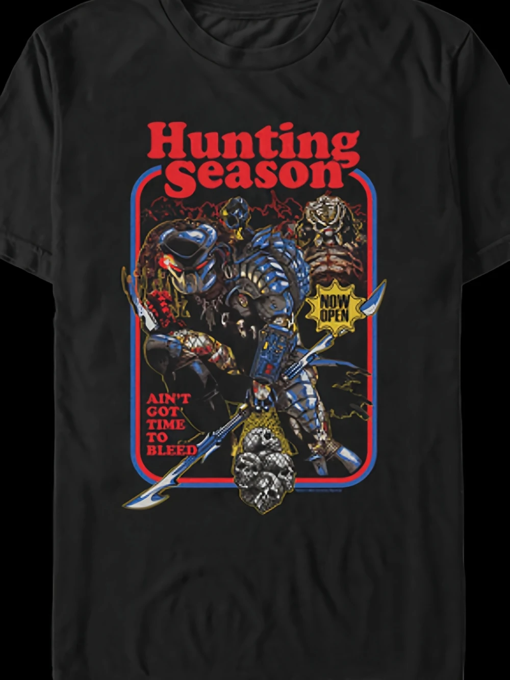 Men's Vintage Predator Movie T-Shirt Iconic The Predator Hunting Design with Elmwood Park Logo Retro Action Film Fan
