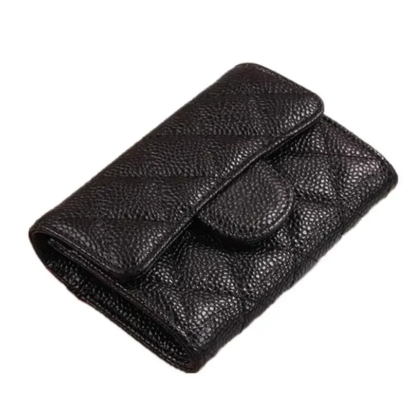 2024 Classic Lingge Women\'s Classic Fashion Card Bag Fashion Leather Business Card Holder Flip Cover Credit Card Bag Zero Wallet