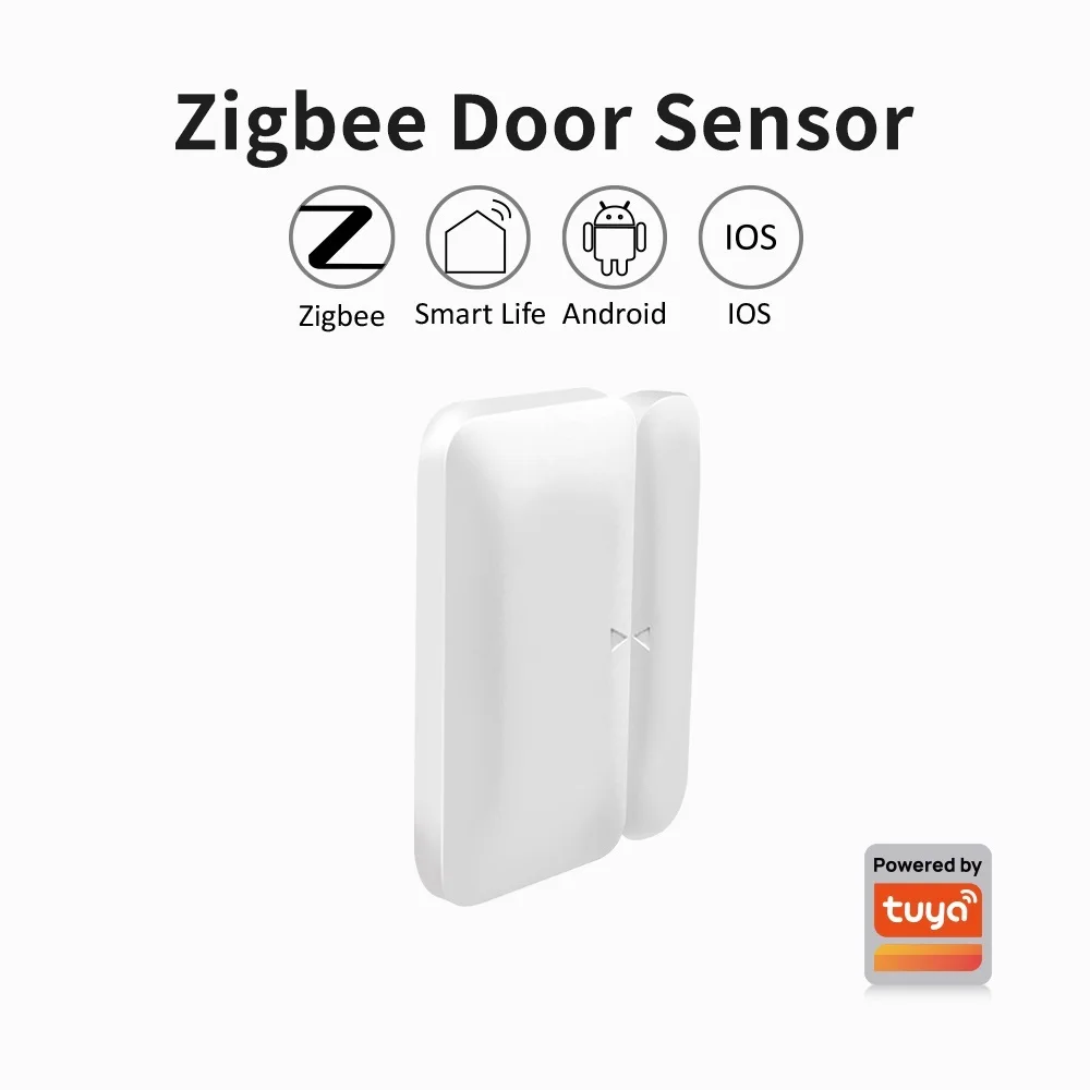Tuya Zigbee Wireless Door Windows Sensor Mini Smart Home Wireless Door Detector Door Open Closed Alarm System for Alexa