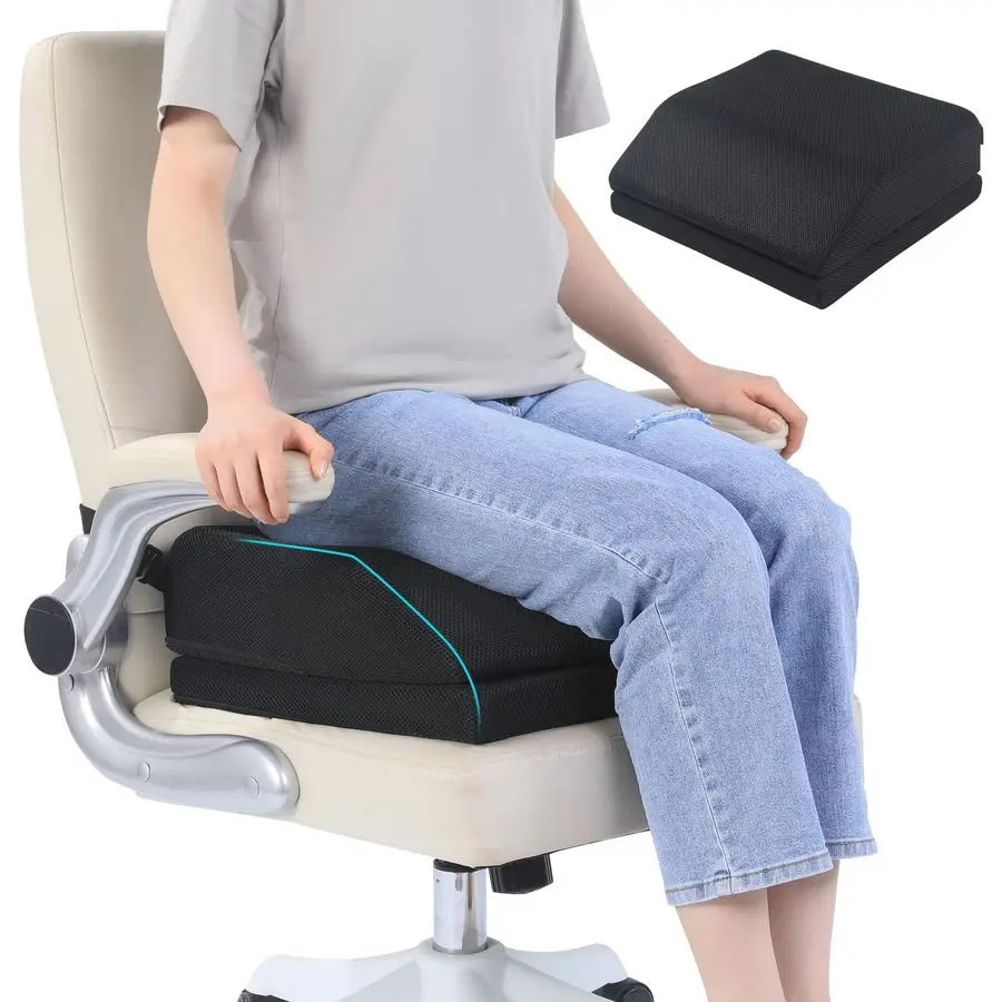

Adjustable Hip Cushion Post Surgery, Memory Foam Hip Replacement Recovery Aids with Strap and AntiSlip Bottom, Chair Cushion for