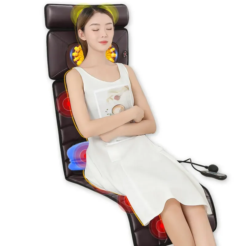 Leather Electric Airbag Massage Mattress Multifunctional Full Body Massage Mats Relaxation Heated Massage Cushion Massager Chair