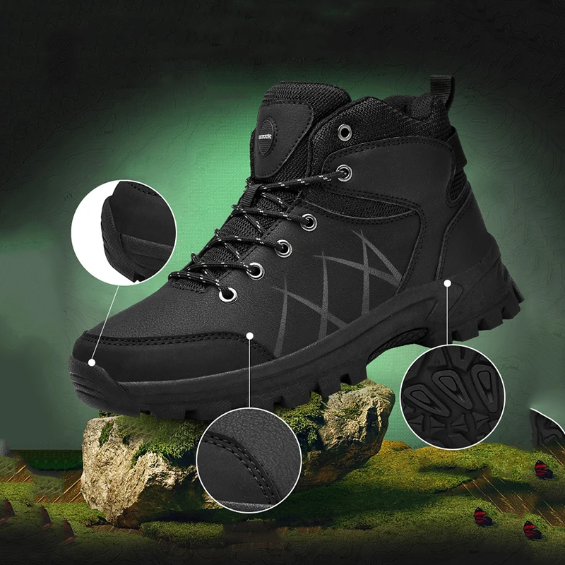 

Мужские альпинистские ботинки, уличная походная обувь, уличные противоскользящие износостойкие кроссовки, повседневная обувь с защитой от столкновений