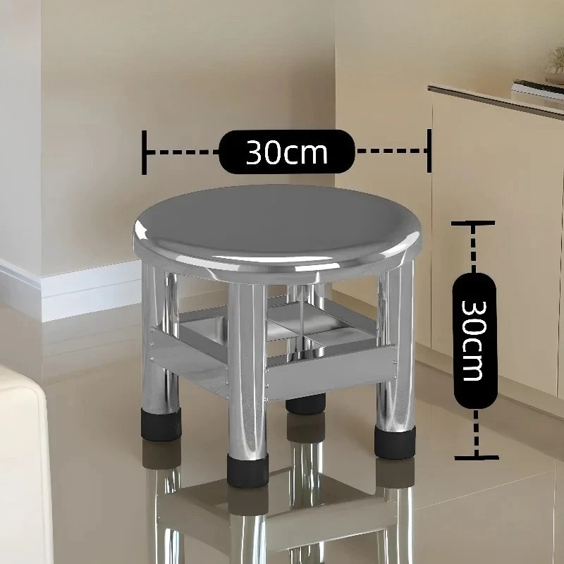 Stainless Steel Bath Stool Heavy Duty Non-Slip Shower Chair Elderly Safety Toilet Aid for Bathroom