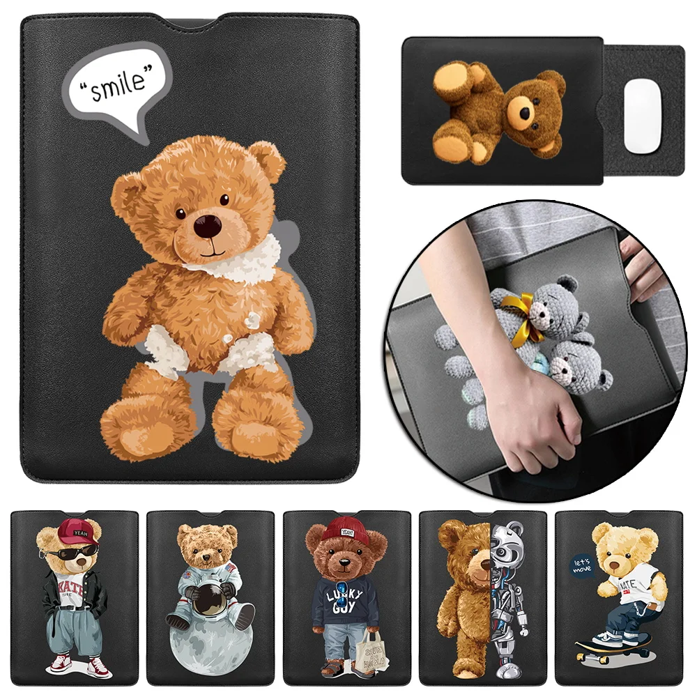 

11 12 13 14 15 Inch Briefcase Bag for MacBook Xiaomi HP Dell Acer Matebook Notebook Case Portable Bear Pattern Laptop Sleeve