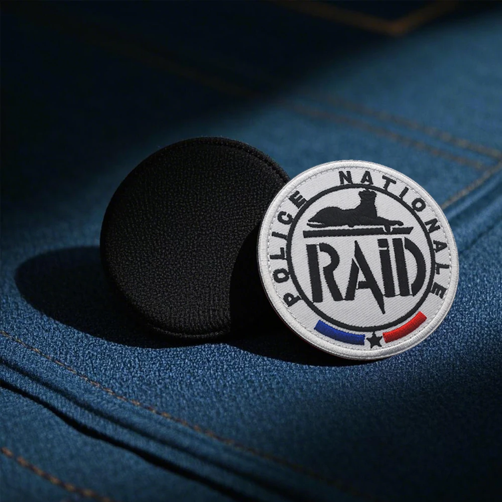 كبير GIGN RAID BRI التصحيح التطريز هوك وحلقة بقع فرنسا التكتيكية المعدات في الهواء الطلق شارة للملابس على ظهره زين
