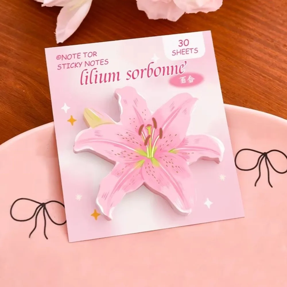 Self Adhesive Floral Sticky Notes Cherry Blossom Shape Cute Style Flower Adhesive Memo Pads Decorative Repositionable