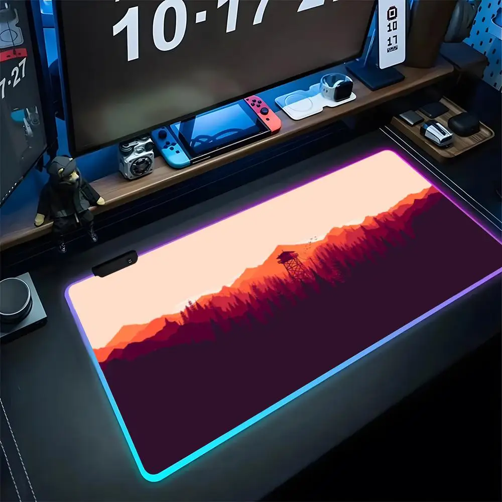 

Коврик для мыши FirewatchS на день рождения, игровой коврик для мыши RGB, клавиатура с подсветкой, геймерская девушка, Xxl, коврик для ноутбука, настольные коврики, настольная панель