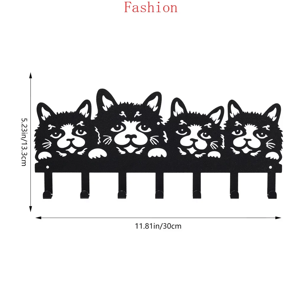 Metal Cat Coat Hooks Wall Mounted Hooks Metal Entry Wall Hanging Coat Hat Towel Hangers Coat Hats Bag Hooks Bathroom Accessories