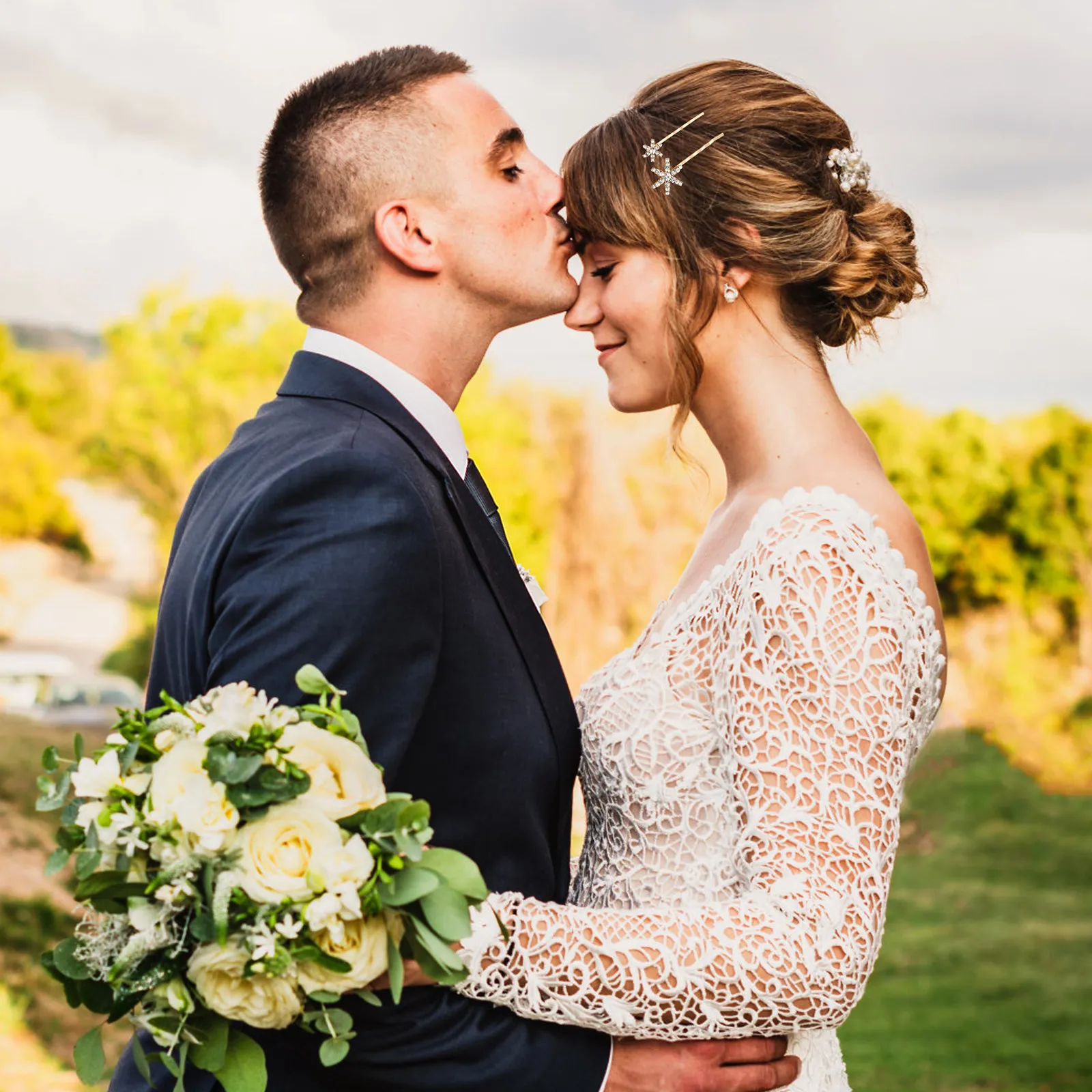 5Pcs Rhinestone Hair Clips Star Alloy Side Barrettes for Women Wedding Party Prom Hair Styling Accessories Lightweight Compact