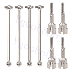 RC Steel Drive Shaft Dogbones 74.5mm & Stub Wheel Axle Compatible with Wltoys 104001 1/10 RC Car Upgrade Parts