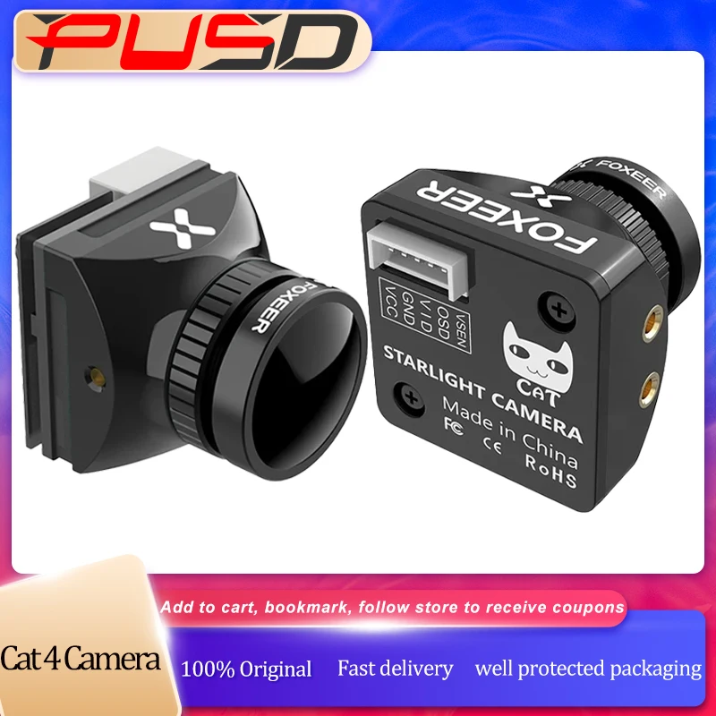 

Cat 4 Micro/Cat 4 Mini 1200TVL Starlight 0.00001Lux FPV Night Camera Low Latency Low Noise FPV Camera For RC FPV Racing Drone
