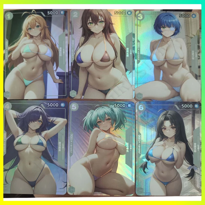 Sexy Anime Girl Card Goddess Story ACG DIY NIKK NOX Beach Bikini Pose Card Rare Premium Flash Adult Toys Collection Cards Gift