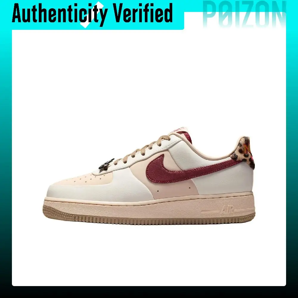 Nike Air Force 1 Leather Cushioning Low top Skateboard Shoes Women's Pink White Red IM7510-262