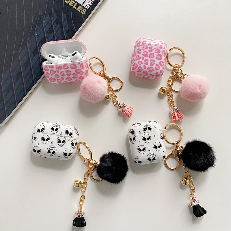 Plush ball Pendant Protector for Apple Airpods 1 2 3 Wireless Earphone Silicone Protector for Airpods Pro 2 Earphone Soft Case