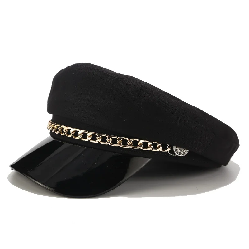 Trendy Baskenmütze Hut Frauen Casual Military Cap Flache Kapitän Trucker Caps Mode Pu Leder Reise Kadett Maler Achteckige Hüte – Detail 7