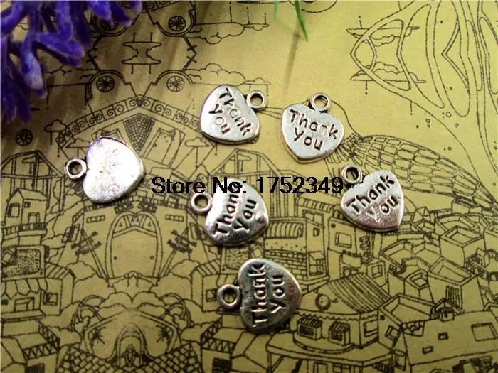 40pcs/lot--Heart charms, Antique Tibetan silver Mini Heart 