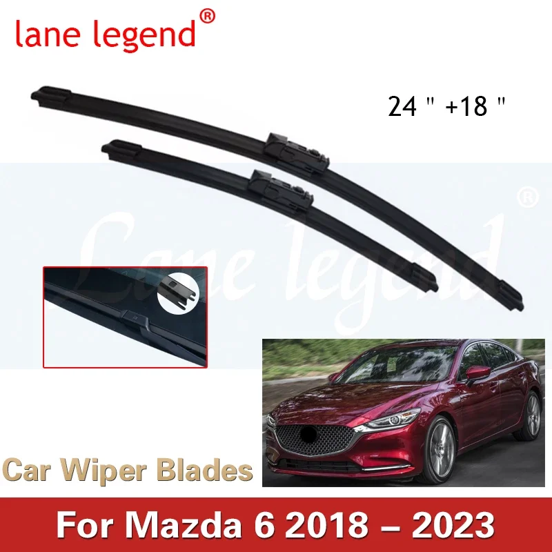 

Car Wiper LHD Front Wiper Blades For Mazda 6 Mazda6 2018 - 2023 Windshield Windscreen Clean Window Car Rain Brushes 24"+18"