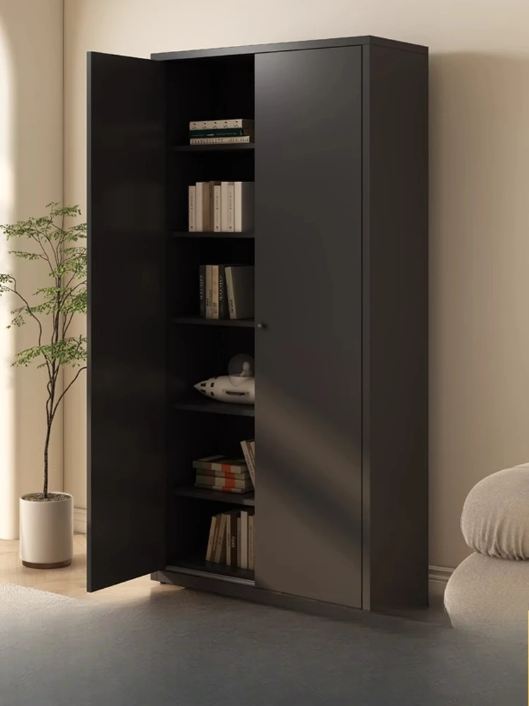 Steel bookcase locker household floor-to-ceiling full iron door dust-proof locker balcony wrought iron storage cabinet sundry ca