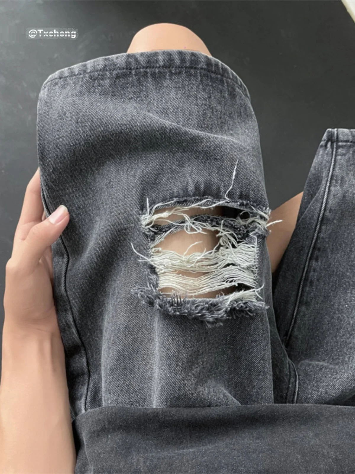 

Мужские рваные джинсовые брюки Bla, летние повседневные брюки в американском стиле ретро, модные брендовые универсальные свободные прямые брюки