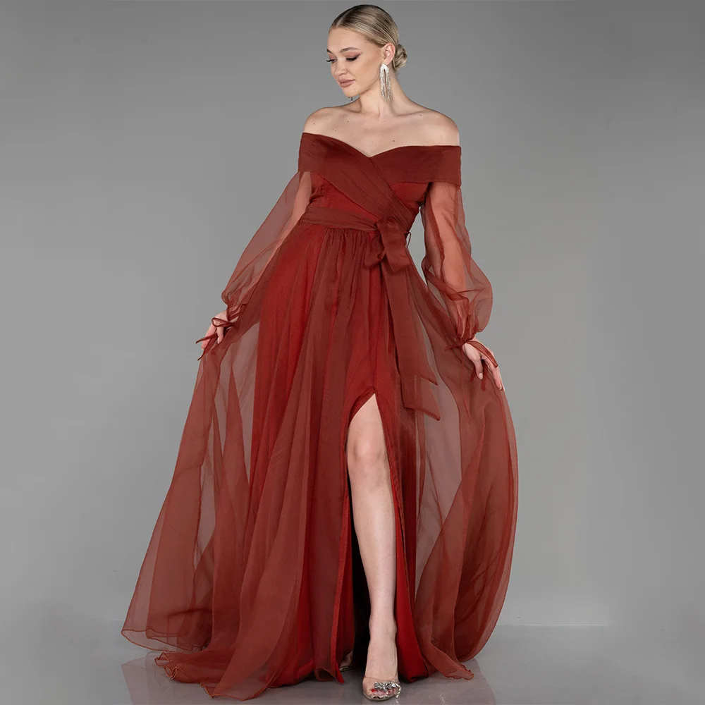 

Dream Hiah Quality Classic Evening Dress Organza for Floor-Length Off the Shoulder Prom Dress Vestidos De Fiesta Customized