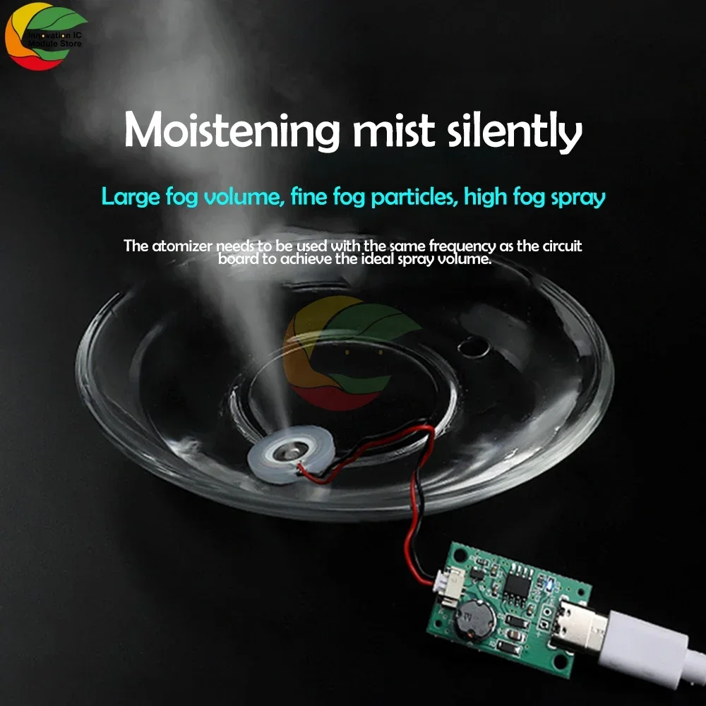 DC5V USB Mini Humidifier Mist Driver Circuit Board Fogger Atomization Film Atomizer Sheet Diy Kits Type-C/Micro USB