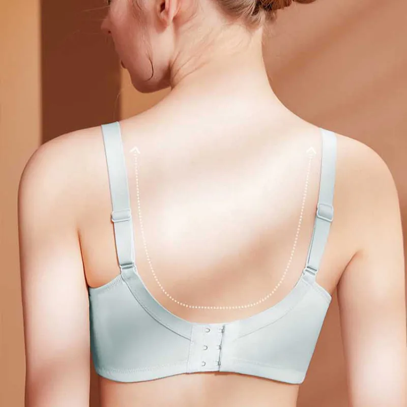 Women's Thin Seamless Bra for Large Breasts to Make Your Breasts Smaller Without Wires Glossy Bra