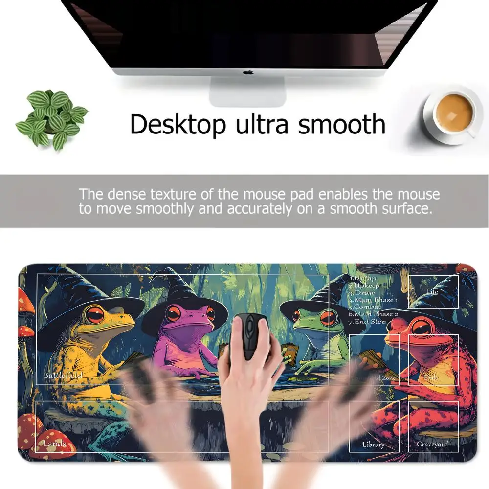 cat gaming mouse pad With magic Zone deskmat Desktop Playmat TCG CCG gathering gamepad 24x14in Battle Commander playing card mat