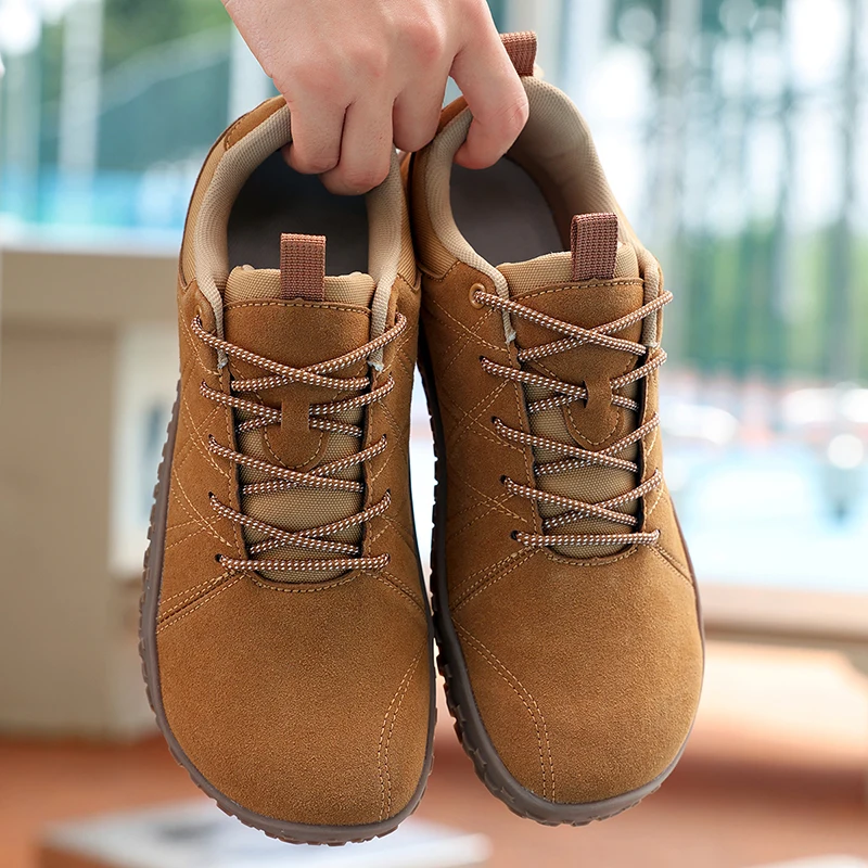 

Замшевая кожаная обувь из искусственной ткани с широким носком, противоскользящая походная обувь, рабочая одежда, мужская спортивная обувь, женская уличная прогулочная обувь