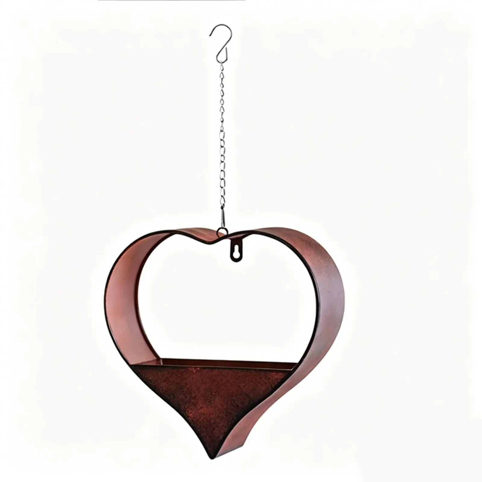 Heart Shaped Metal Planter Wall Mount Iron Flower Pot Rustic Hanging Holder for Gardeners, Patio, Balcony, Living Room