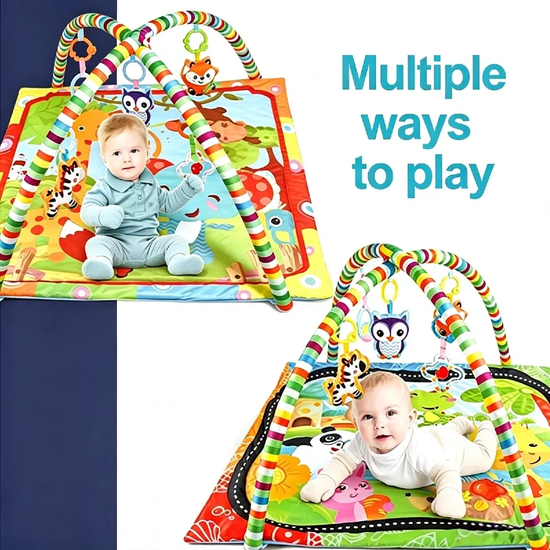 Cartoon Square Baby Fitness Frame Educational Children Play Mat Infant Crawling Blanket Rug Kids Activity Gym Toys Gift