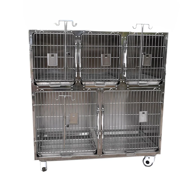 

Double Layer High Quality 304 Stainless Steel Pet Cage Cat Dog House Cage for Animal Veterinary Use