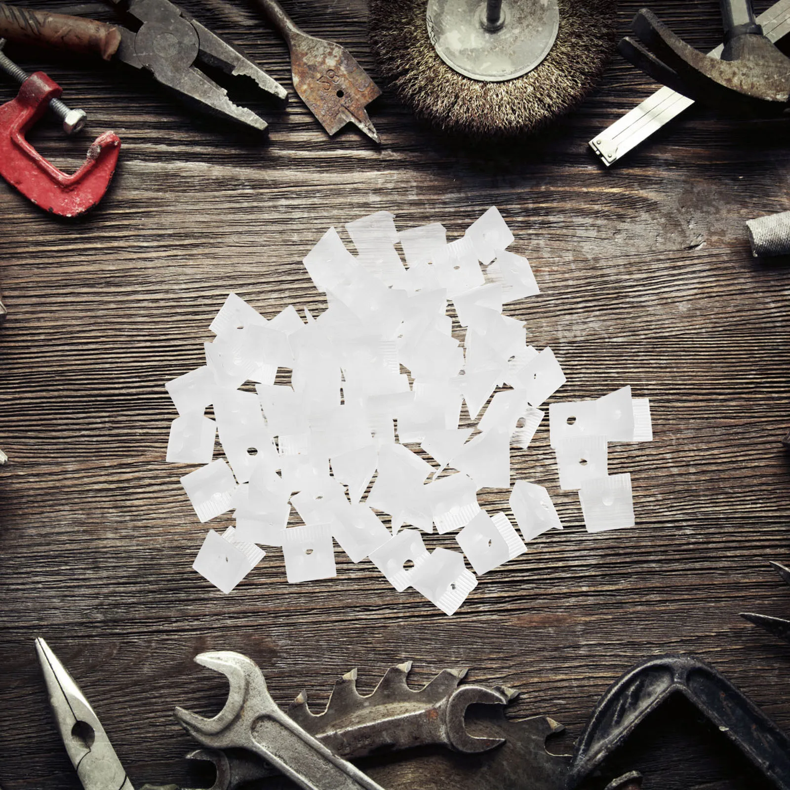 

100pcs Angle Code Bracket Plastic Wedges Screws for Wardrobe Shelf Repair Furniture Stable Closet Drawer Reinforcement