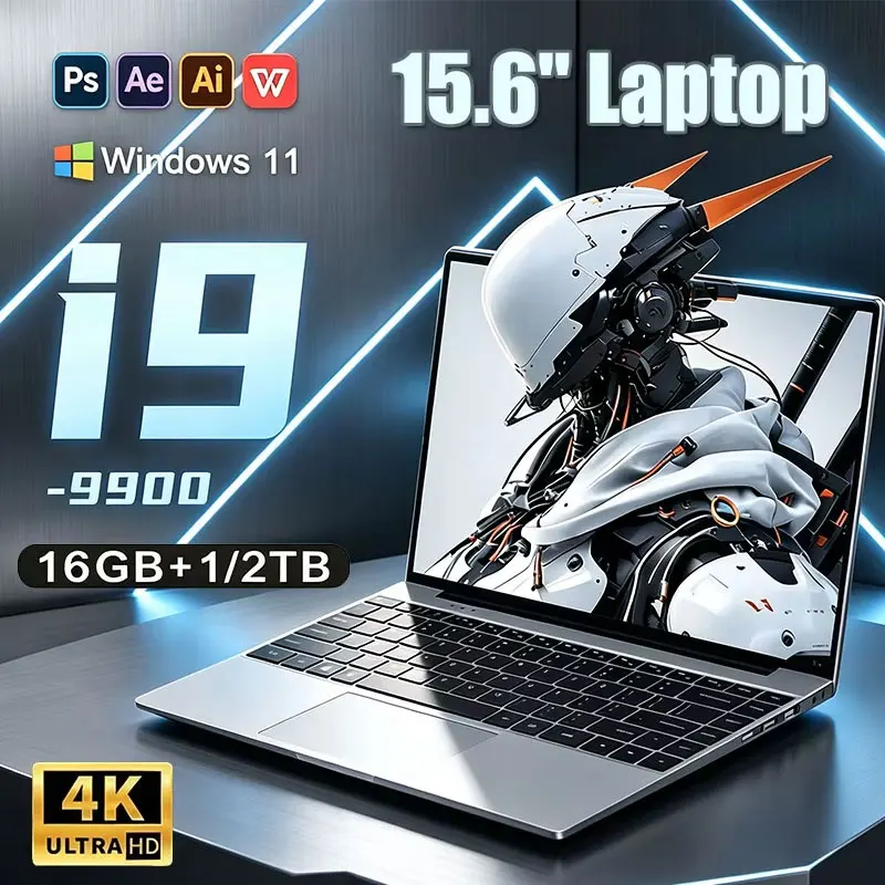 NEW 15.6' Laptop Intel Core I9-9900 32GB 2TB Windows 11 Gaming Computer PC Gamer Office Ultra Slim Notebook 1920*1080 HD