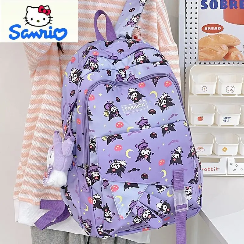 

Sanrio модный высококачественный нейлоновый рюкзак большой вместимости, студенческий легкий рюкзак с героями мультфильмов Kuromi и снижающий нагрузку
