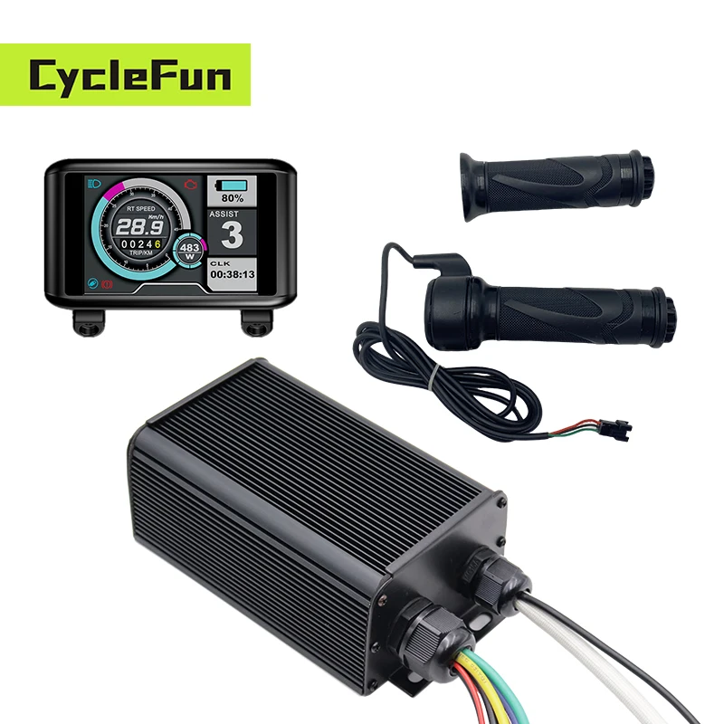 

Sabvoton SVMC7245-APT 500W-1500W Controller 45A 48V-72V With UKC1 TFT Display and Twist Throttle For Electric Scooter Hub Motor