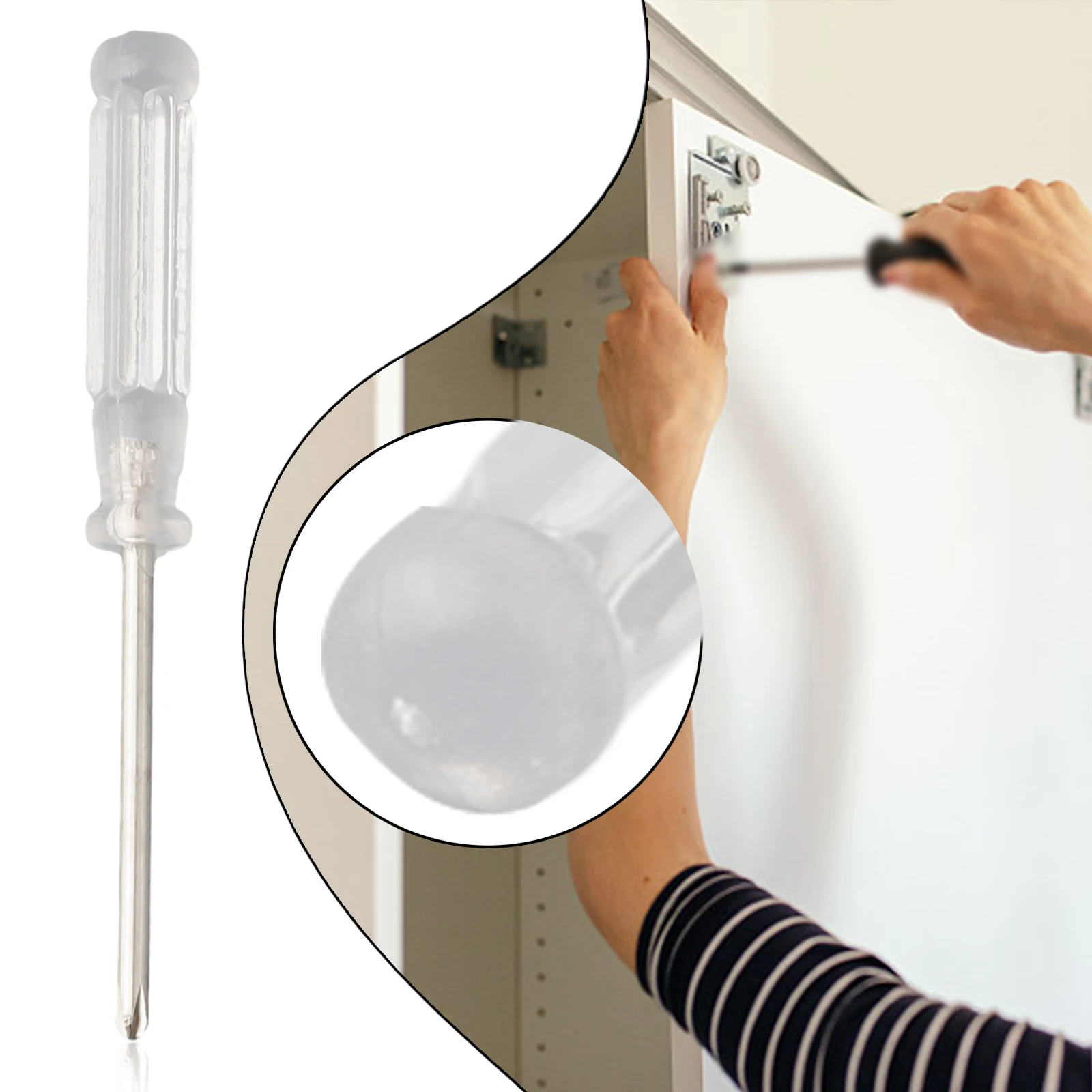 95mm Mini Magnetic Screwdrivers Slotted Phillipss / Cross Head Screwdriver Bit Transparent Handle Hand Repair Tool