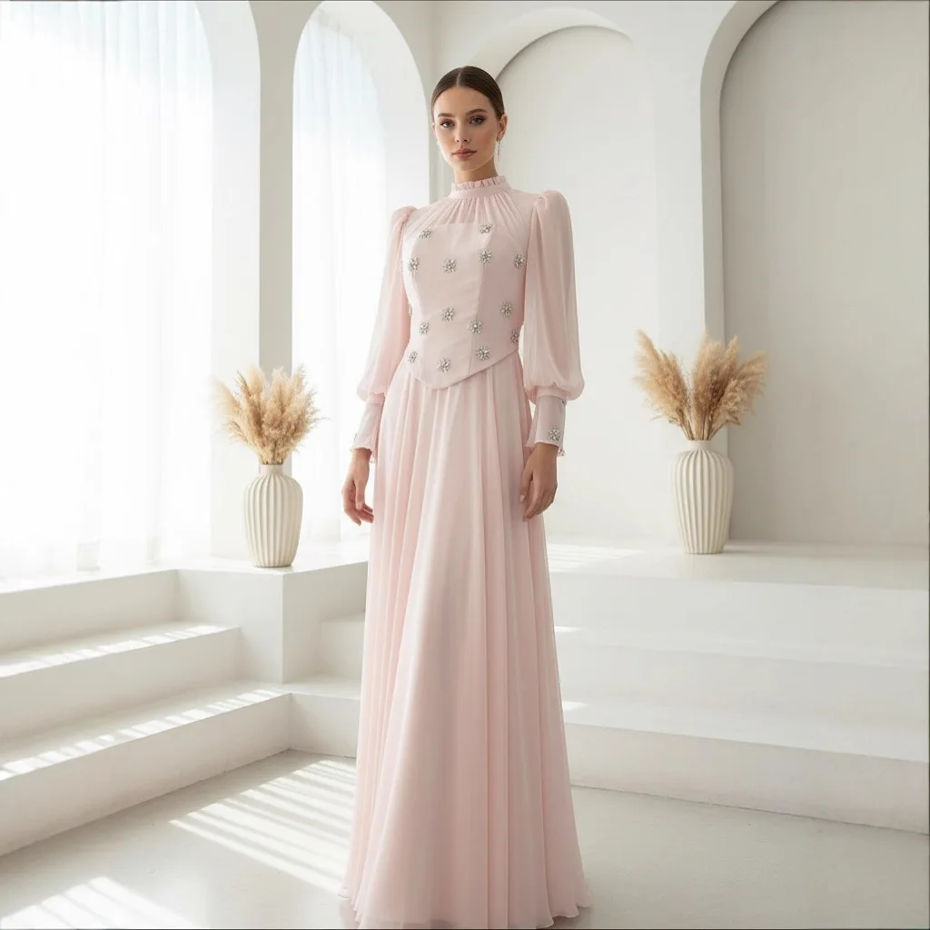 

Ele Slimming Long Sve Snowflake Diamond Long Dr Two Pieces Set Winter New Arrival Women's Faion Casual Sportswear