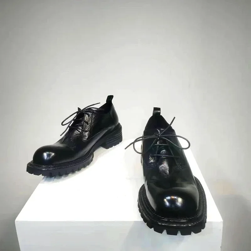 Goodyear- Low Top Casual Men's Dress Shoes Men's Leather Washed Old Leather Shoes Horse Leather