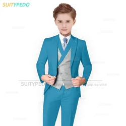 Fashion Boys Suit Sets School Party Children Luxury Outfits Piano Performance Tailor-made Classic Blazer Vest Pants 3 Pieces