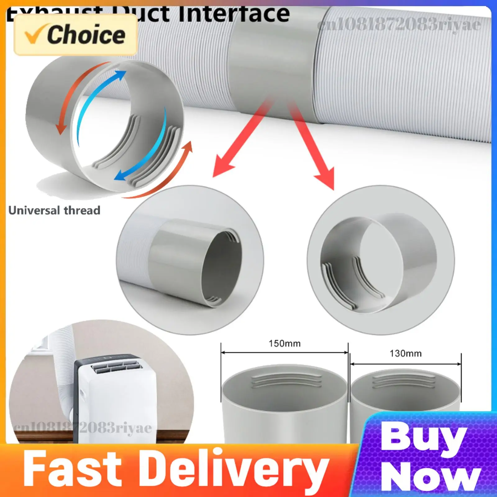13cm/15cm Exhaust Pipe Hose Connector Interface for Mobile Air Conditioning Accessories Threaded Tube Joint Adapter Fittings