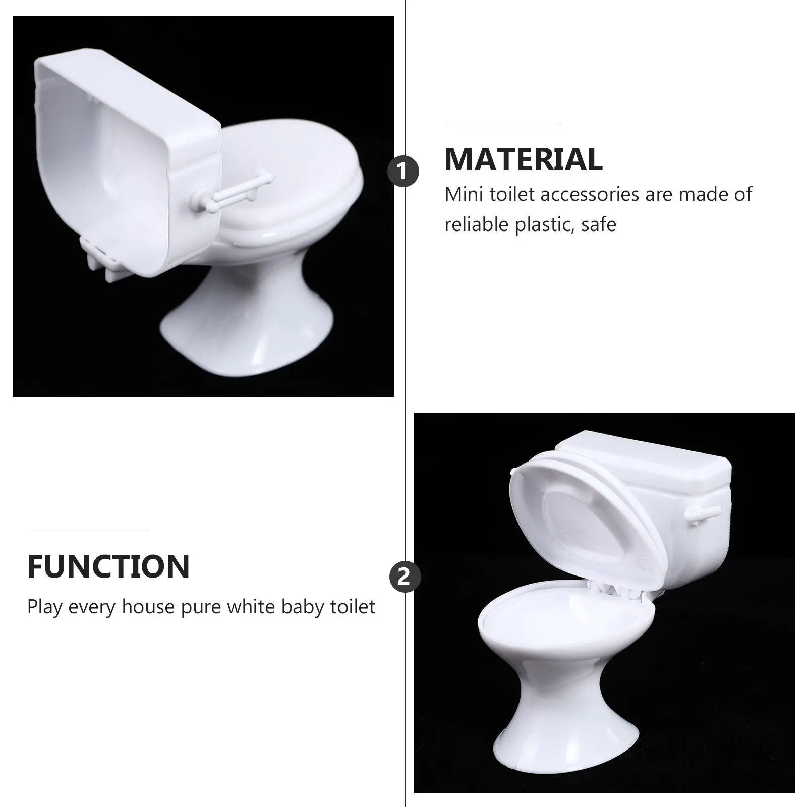 

White Mini Bath Kit Small Size Easy Grip Good Quality Material Strong Durability Ingenious Design Miniature Furniture Makes Mini