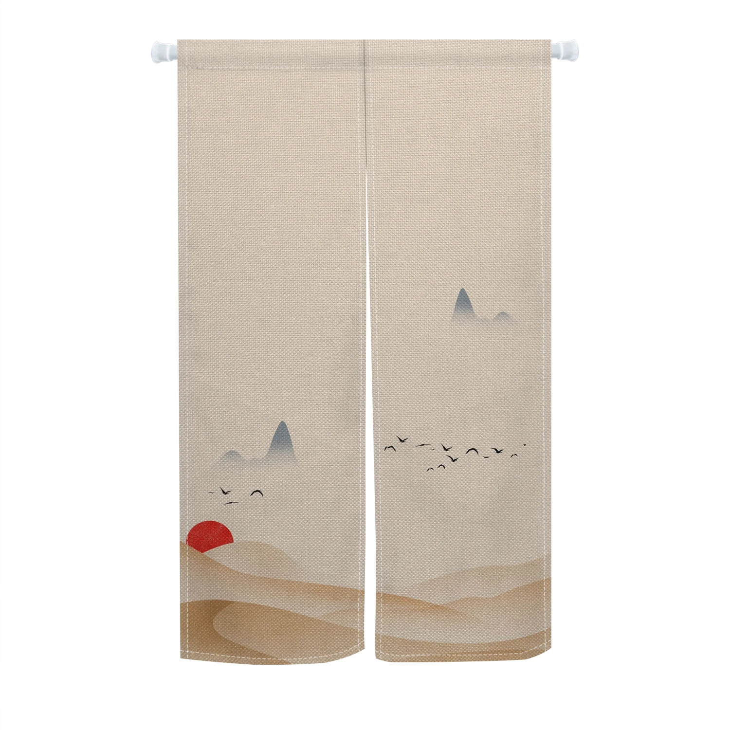 japanese noren door curtain wave crane bamboo peony linen half panel kitchen entrance home decor Elevate Your Space Quick Setup