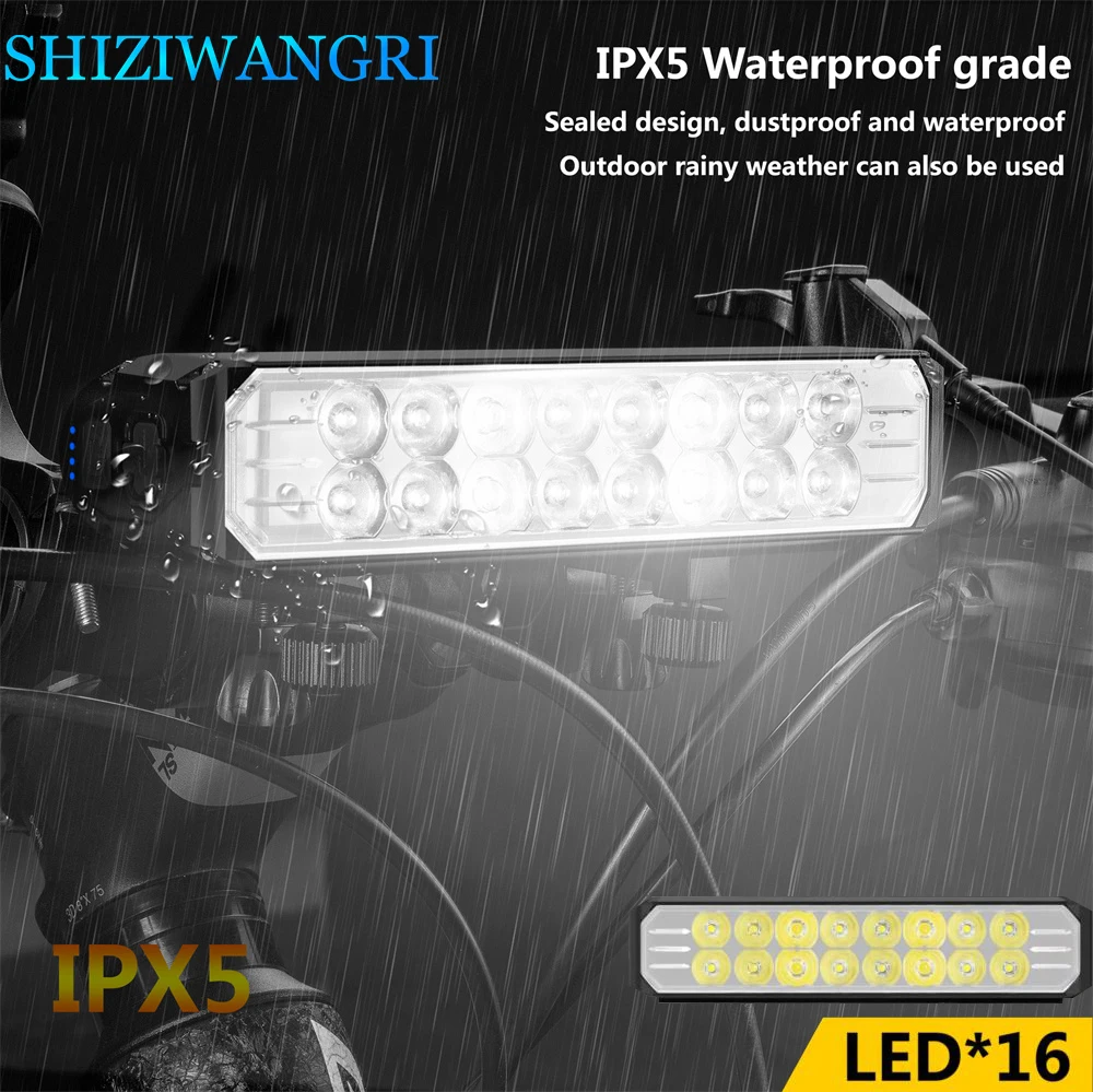 SHIZIWANGRI 10000mAh Bike Light MTB Front Lamp C-type Charging 16 LED 6000LM  Highlight Bicycle Light Waterproof Headlight