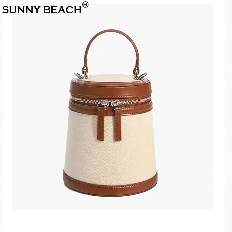 

Fashion Women Bucket Shoulder Bag Female Crossbody Luxury Tote PU Canvas Zipper Handbags Messenger