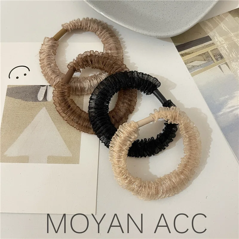 Bold Type Milk coffee color high elastic hair rope simple wild head rope temperament tied ponytail hair ring apron headdress