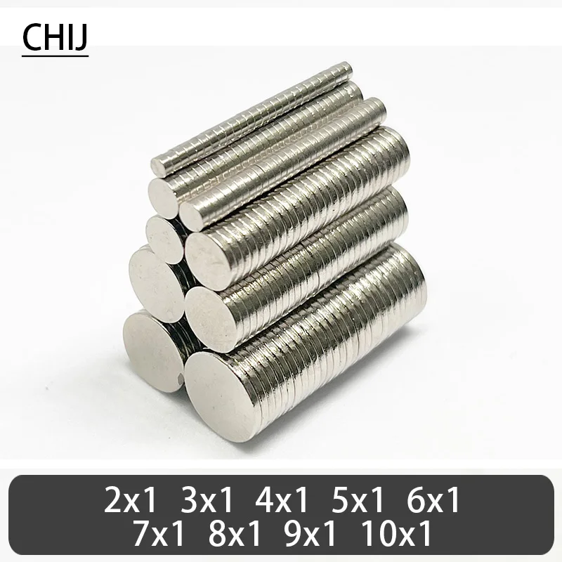 Круглый магнит N35 NdFeB 2x1,3x1,4x1,5x1,6x1,7x1,8x1,9x1,10x1 Прочный сверхмощный сильный постоянный магнитный диск