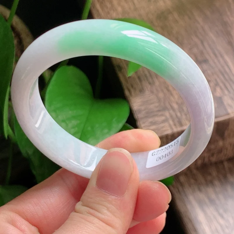 White Background Old Pit Material a Genuine Product with Certificate Bright Green Jade Bracelet